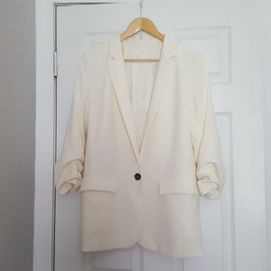 3/4 length Ruched Sleeved Boyfriend Blazer